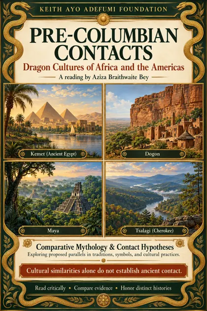 Interpretive KAAF educational poster: Pre-Columbian Contacts: Dragon Cultures