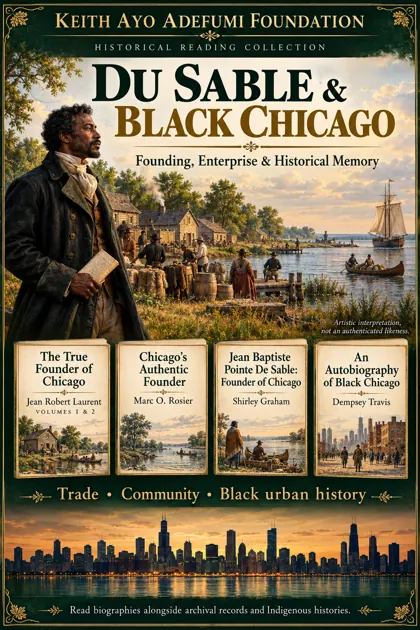 Interpretive KAAF educational poster: Du Sable & Black Chicago