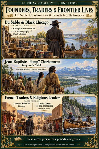 Interpretive KAAF educational poster: Founders, Traders & Frontier Lives