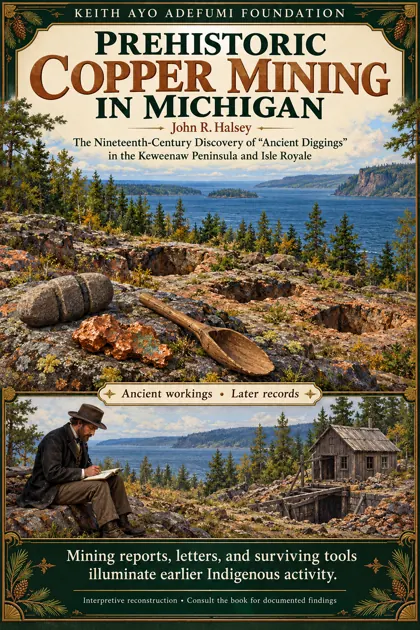 Interpretive KAAF educational poster: Prehistoric Copper Mining in Michigan
